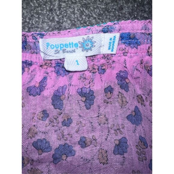 Poupette St Barth size 1 mini dress cottage core Sleeveless Vneck Beach - Picture 4 of 4